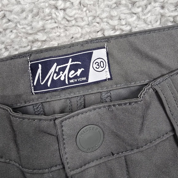 Mister Pants Men 30x32 Gray Technical Chino Stretch Slim Performance Office READ - Picture 5 of 14